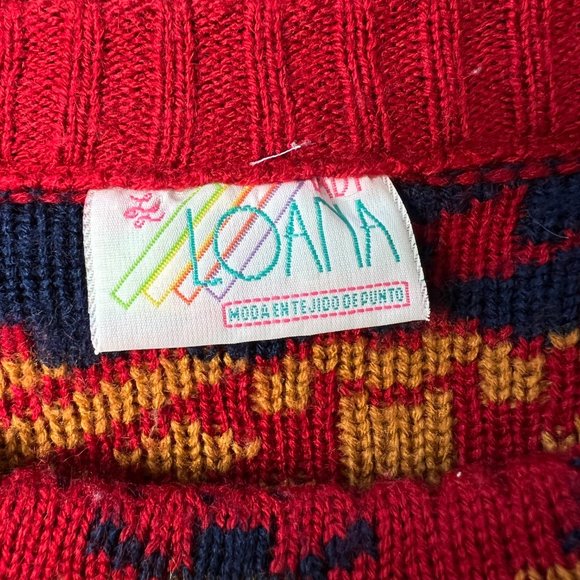 Stunning Vintage Oversized Western Bohemian Aztec Southwestern Boho Knit Sweater - Picture 6 of 9